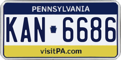 PA license plate KAN6686