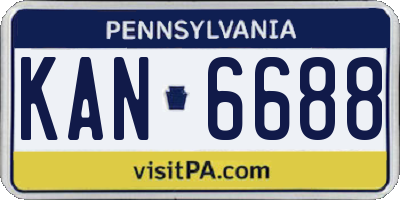 PA license plate KAN6688