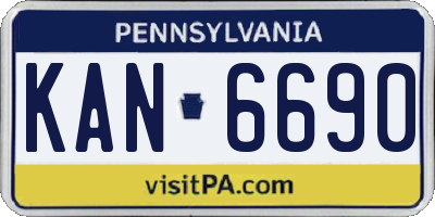 PA license plate KAN6690