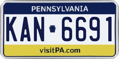 PA license plate KAN6691