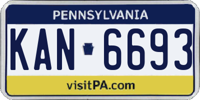PA license plate KAN6693