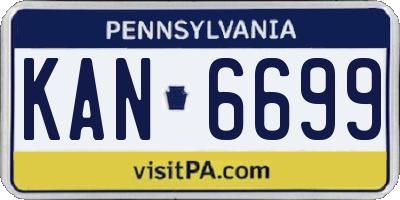 PA license plate KAN6699
