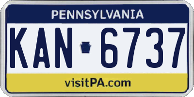 PA license plate KAN6737