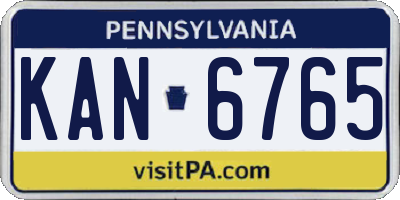 PA license plate KAN6765