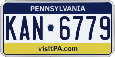 PA license plate KAN6779