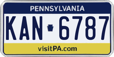 PA license plate KAN6787