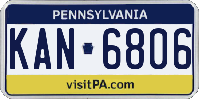 PA license plate KAN6806
