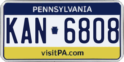 PA license plate KAN6808