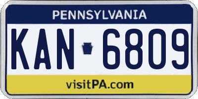 PA license plate KAN6809