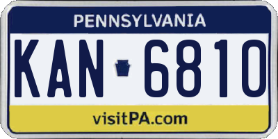 PA license plate KAN6810
