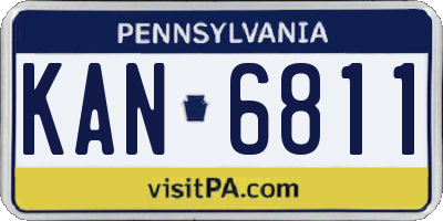 PA license plate KAN6811