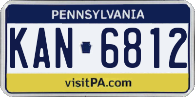 PA license plate KAN6812