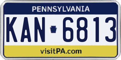 PA license plate KAN6813