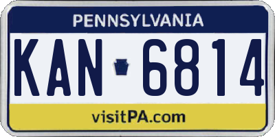 PA license plate KAN6814