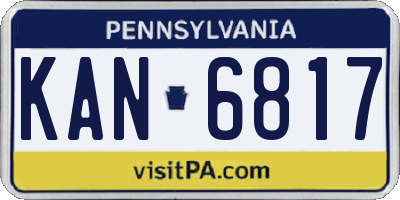 PA license plate KAN6817