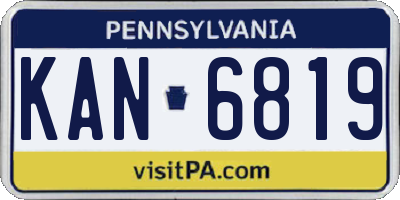 PA license plate KAN6819