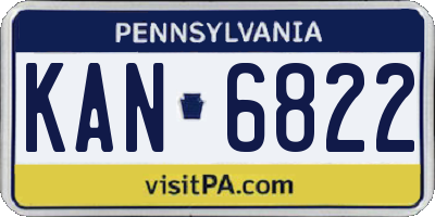 PA license plate KAN6822