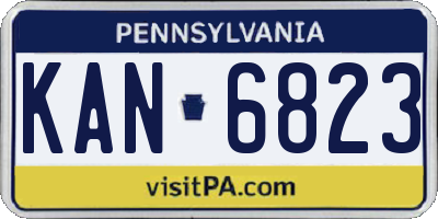 PA license plate KAN6823