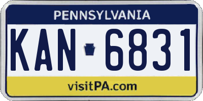 PA license plate KAN6831