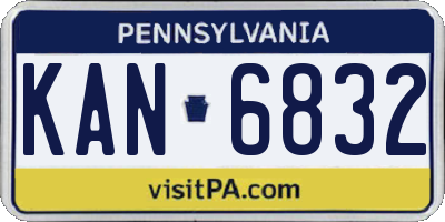 PA license plate KAN6832