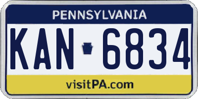 PA license plate KAN6834
