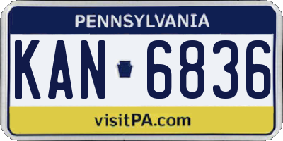 PA license plate KAN6836