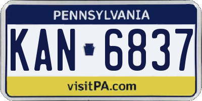 PA license plate KAN6837