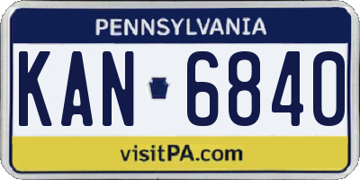 PA license plate KAN6840