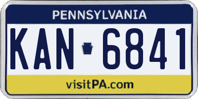 PA license plate KAN6841