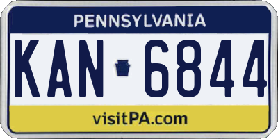 PA license plate KAN6844