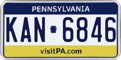 PA license plate KAN6846