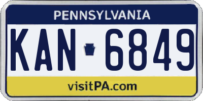 PA license plate KAN6849