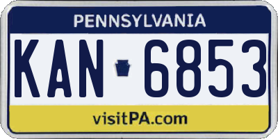 PA license plate KAN6853