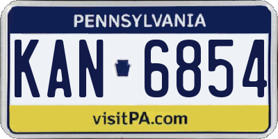 PA license plate KAN6854
