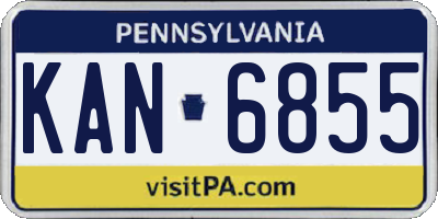 PA license plate KAN6855