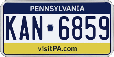PA license plate KAN6859