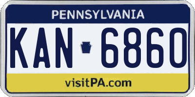 PA license plate KAN6860