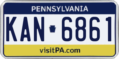 PA license plate KAN6861