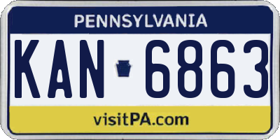 PA license plate KAN6863