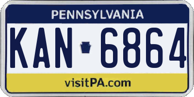 PA license plate KAN6864