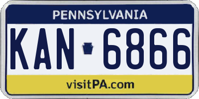 PA license plate KAN6866