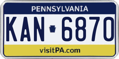 PA license plate KAN6870
