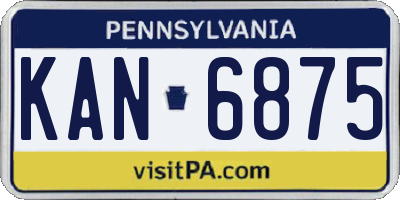 PA license plate KAN6875