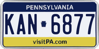 PA license plate KAN6877