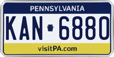 PA license plate KAN6880
