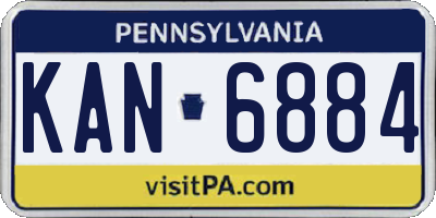 PA license plate KAN6884