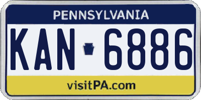 PA license plate KAN6886