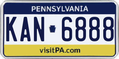 PA license plate KAN6888