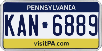 PA license plate KAN6889