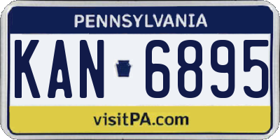 PA license plate KAN6895